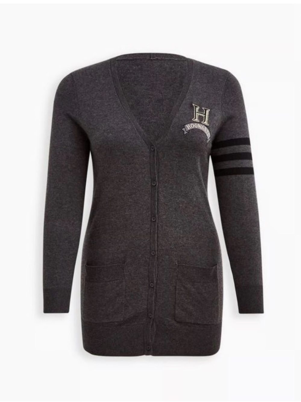 Hogwarts Charcoal Button-Front Cardigan Sweater